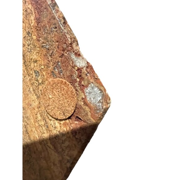 Six Hexagon Marble Coasters Stone Holder Set of 6 Crystals Sedona Travertine Sto - Picture 8 of 10